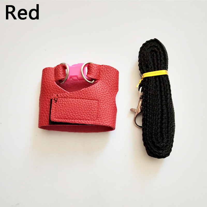 1 pc ekorrträningskoppel delad västtyp ekorrträningsrep för små husdjur dragrep för hamster läder bröstrem: Röd / L
