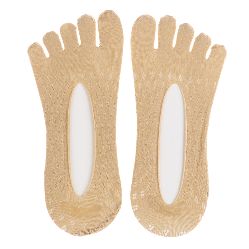 1pair Orthopedic Compression Socks Women's Toe Socks Ultra Low Cut Liner With Gel: Gold