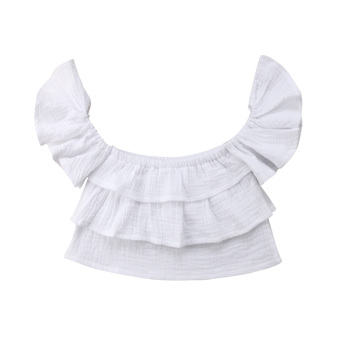 Newborn Kid Child Baby Girls Summer Blouse Off Shoulder Ruffled Dot Tops Shirt Blouse Summer Clothes Baby Girl 0-3T: White / 6M