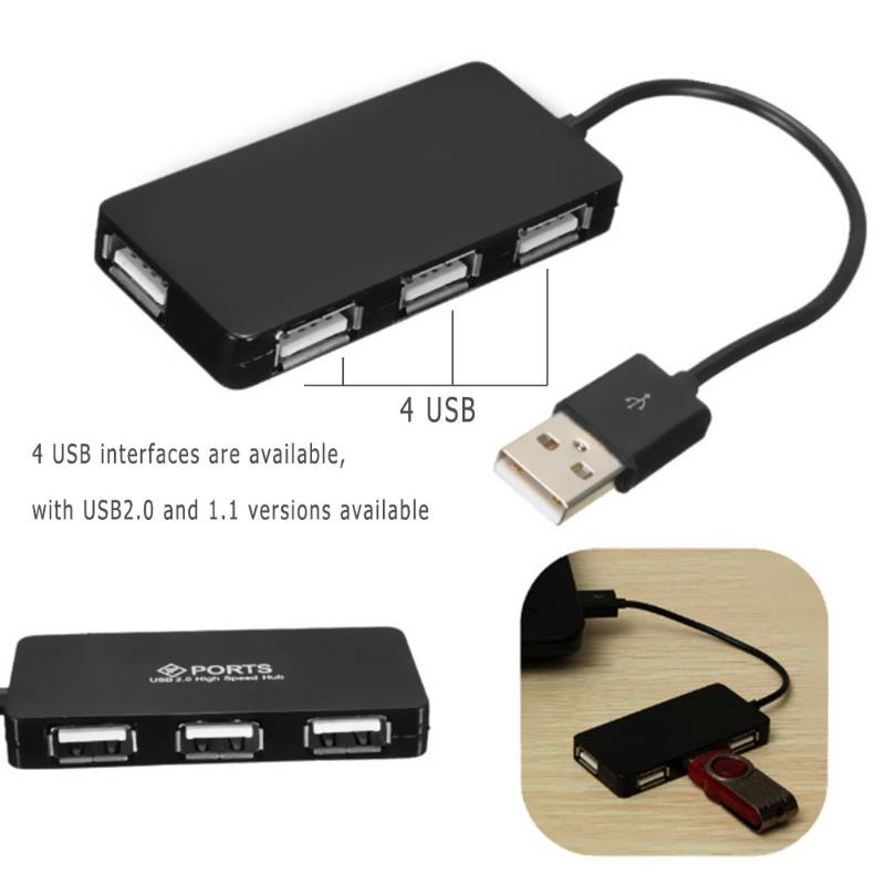 4 -poorts usb 2.0- hub usb-poort usb-hub draagbare hub usb-splitter adapterconverter voor apple macbook air computer laptop pc tablet