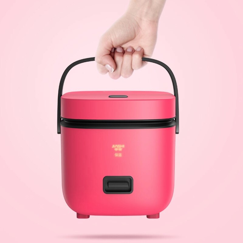 Mini elektrisk riskoger intelligent automatisk husholdnings køkkenkomfur 1-2 personer små elektriske riskogere 1.2l: Rød