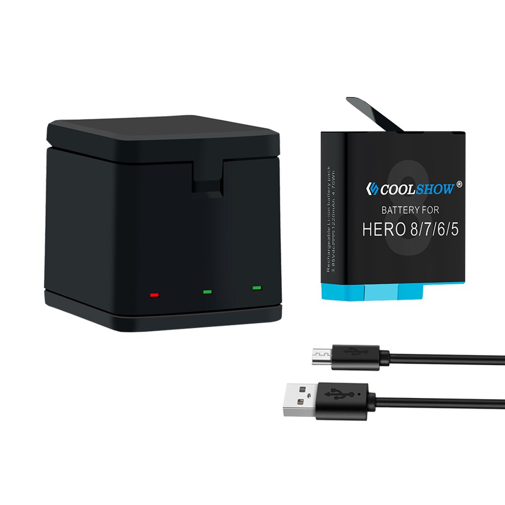 Batterij Voor Gopro Hero 8/Voor Gopro Hero 7 Hero 6 Hero 5 Hero 8 Batterijen Camera Accessoires 1220mah: 1Charger 1Battery