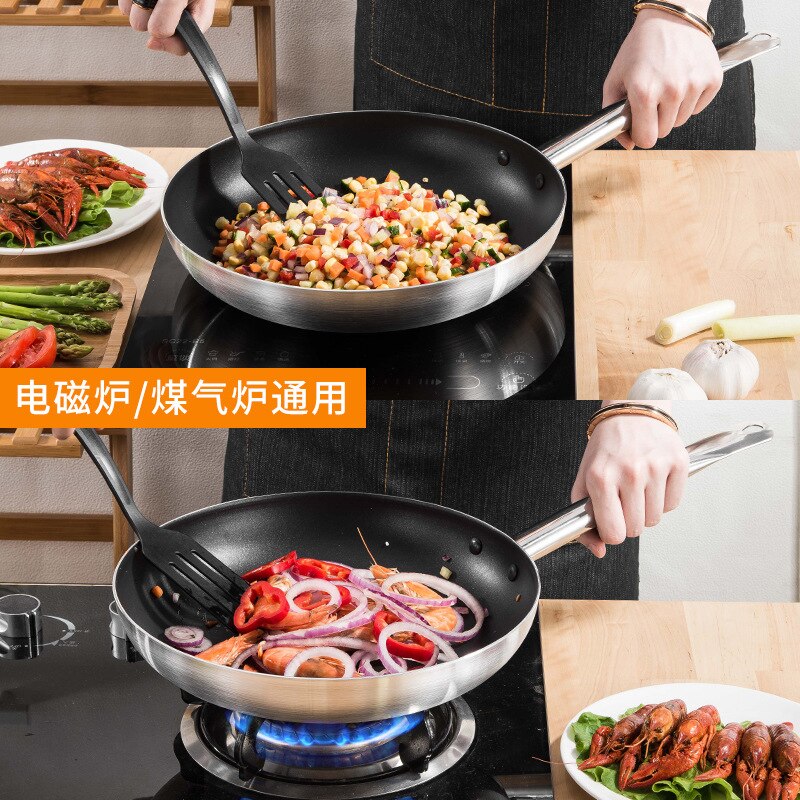 Flat bottom non-stick aluminum cooker frying pan alloy frying pan induction