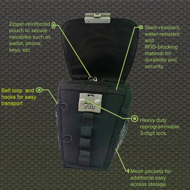 Blokada hasła torba drutu anty-kradzież bezpieczny przenośny hasło pakiet krzesło rowerowa plaża pływać sport futerał na klucze z blokada hasła