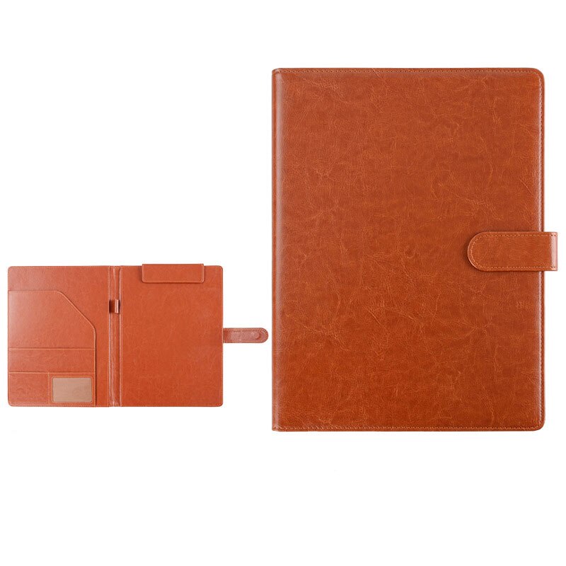 Vergadering Bestandsmap Multifunctionele Manager Map A4 Zakelijke Informatie Boek Lederen Map Schrijfblok Pad Schoolbenodigdheden: Magneticbutton brown