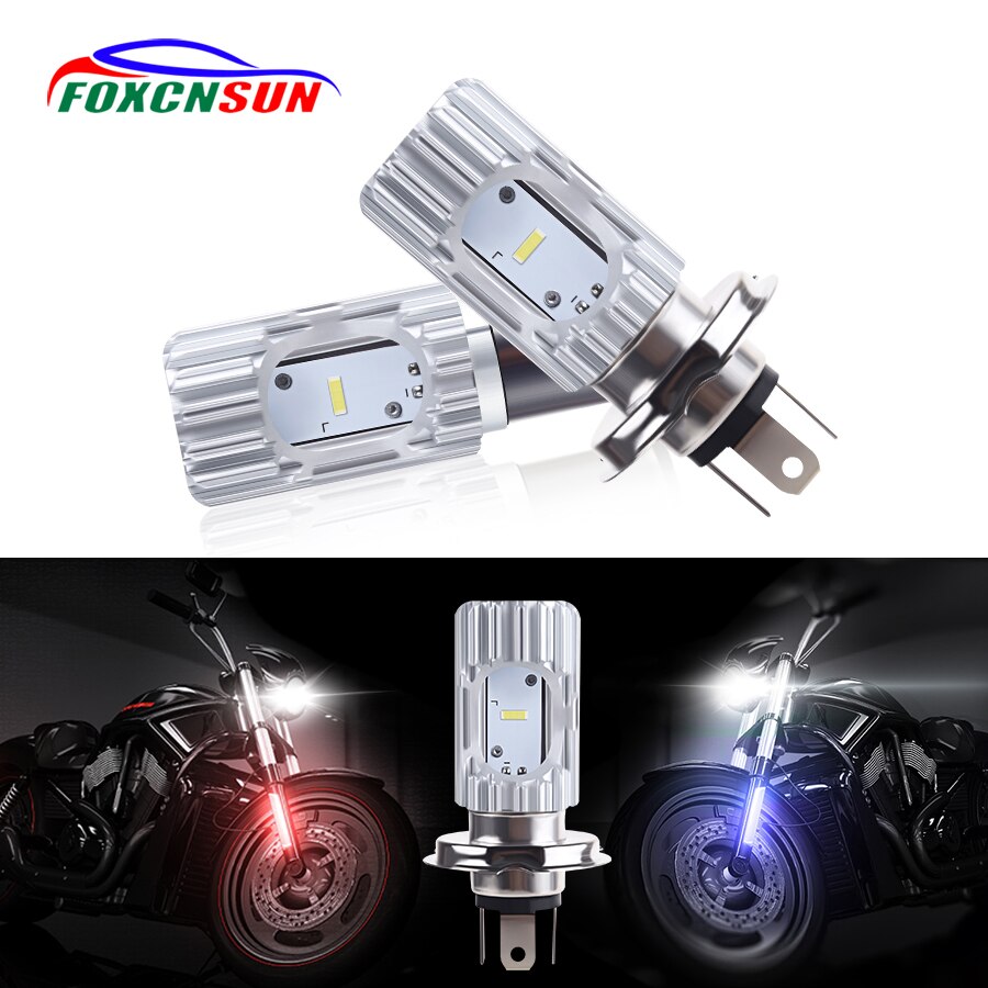 Bombilla led para motocicleta Ba20d, Faro de 12v, 40w, h4, 6500K, 4800LM, haz hi/lo, Universal, h4, Hs1, 2 uds.