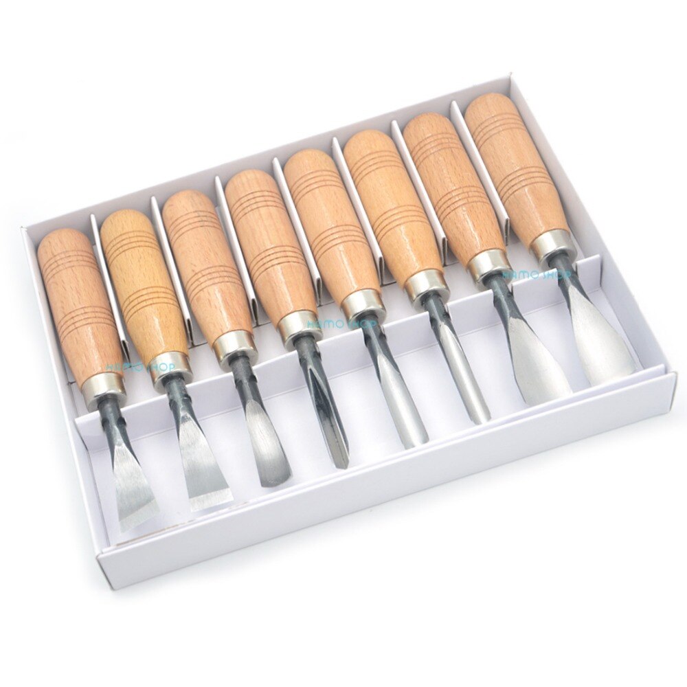 Carving Gouges Chisel 1set 8pcs Wood Craft Tool Hand Set DIY Wooden Cut Hobby