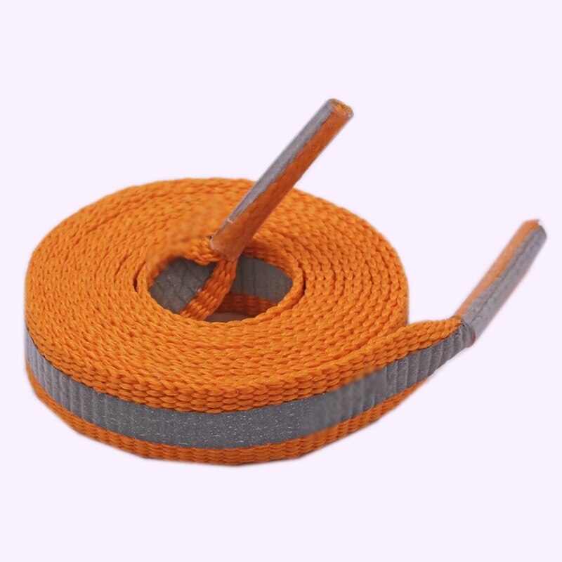 1 paar 3M Reflektierende Schnürsenkel Sneaker Schnürsenkel Laufschuhe Schnürsenkel unisex Schnürsenkel Leucht Leuchtende Schnürsenkel: dunkel Orange / 100cm