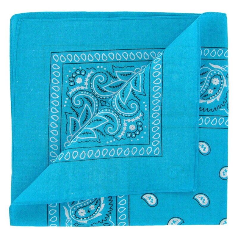 Abuo-Set Van 3 Bandana Paisley Man En Vrouw 57X57 Cm Royal Blue + Sky Blue + marineblauw