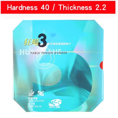 DHS NEO Hurricane 3 table tennis ball rubber ping pang rubber: RED  40   2.2