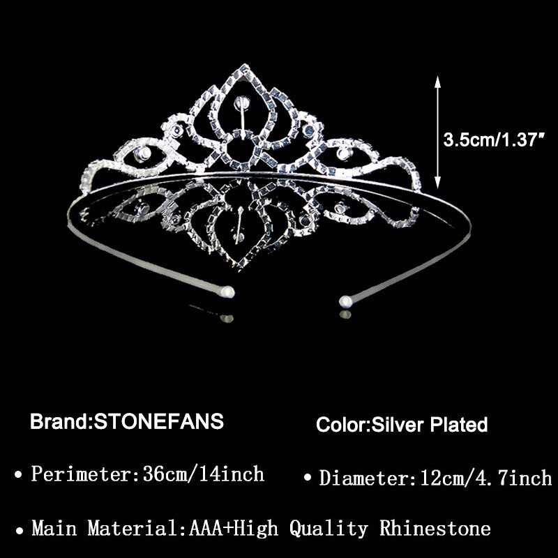 StoneFans Haarschmuck Clips Hochzeit Strass Tiara Für freundlicher Perle Haarbänder Stirnbänder Diademe Und Kronen Bräute Mädchen 59