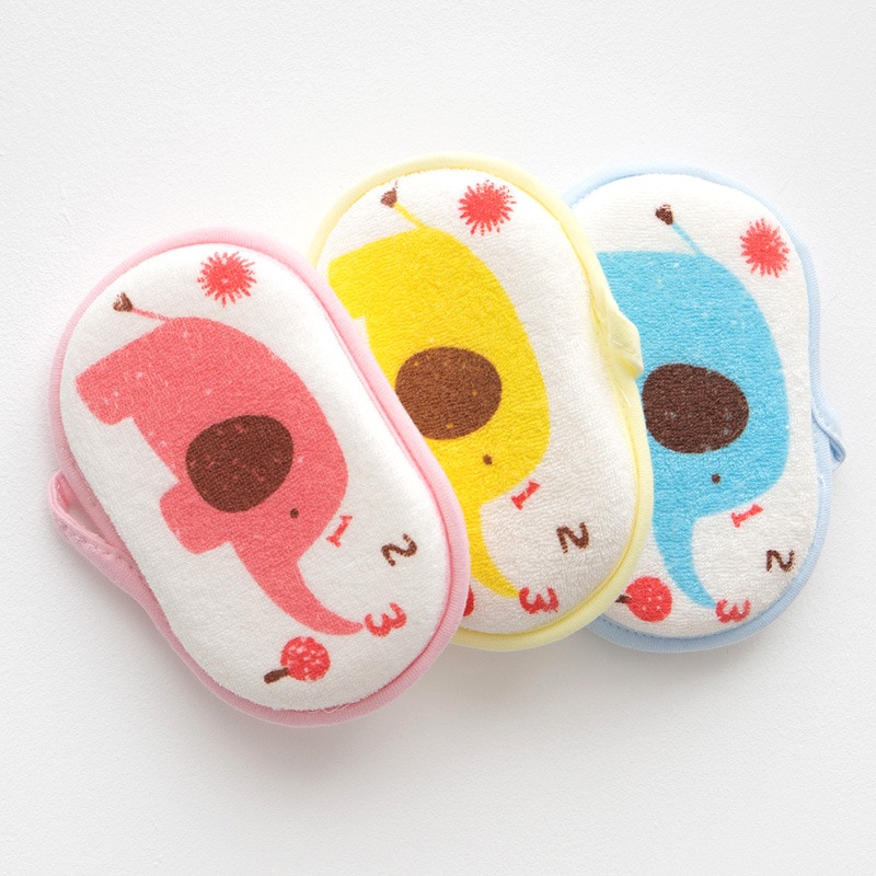 Animales de dibujos animados bebé esponja baño niños en forma de T Toalla de baño Bola de baño colorido recién nacido bebé accesorios de baño para 0-3 años
