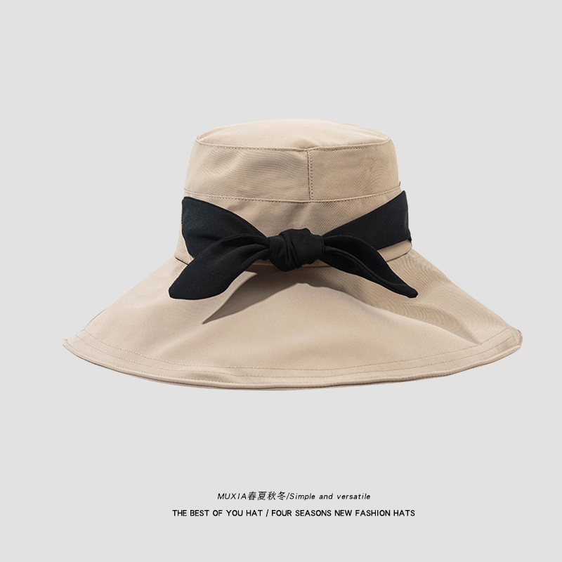 Vrouwen Vlinderdas Emmer Hoed Voor Dames Reizen Strand Zonnehoed Casual Brede Rand Visser Cap Zomer Lente Vouw zonnehoed: light coffee