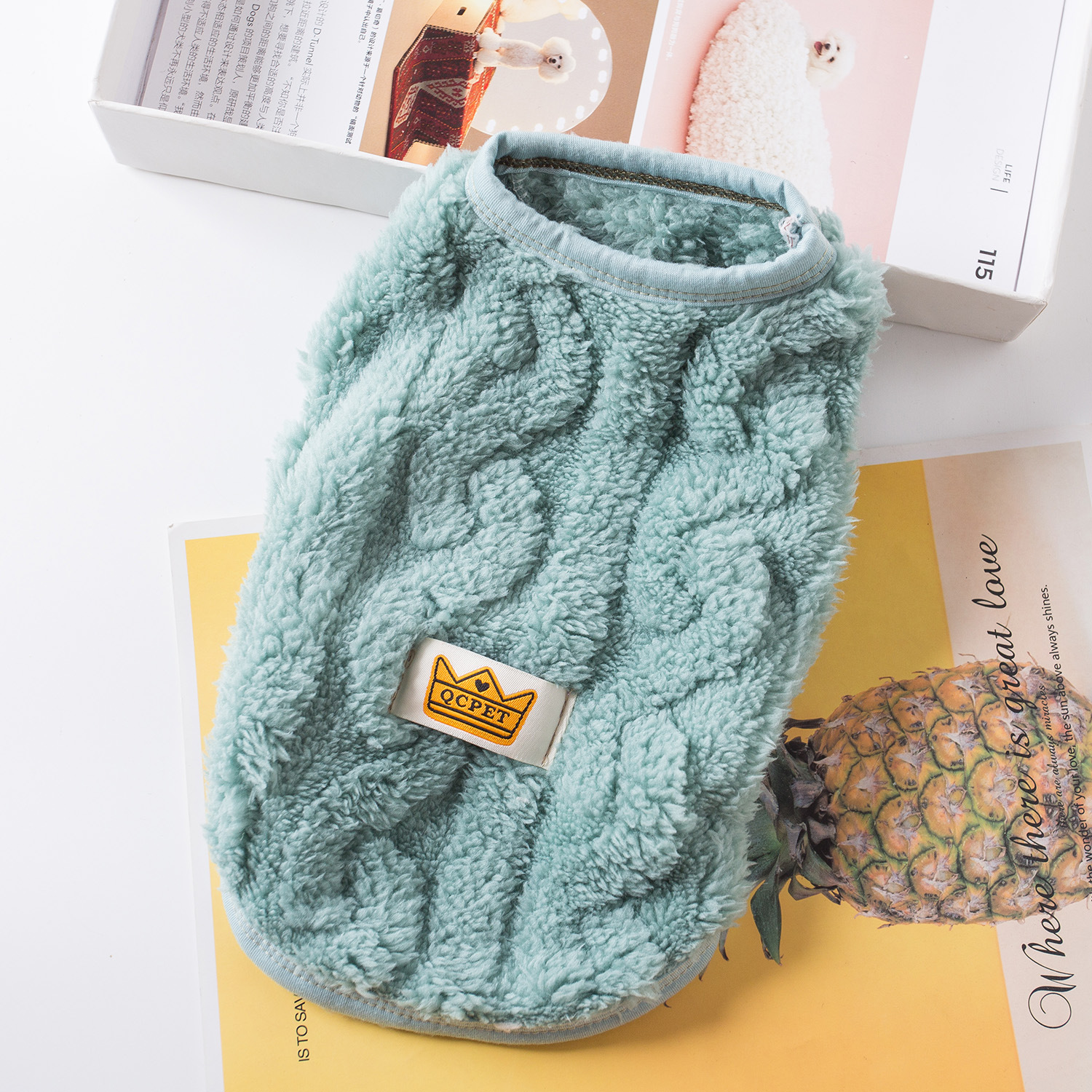 Macio e aconchegante roupas de gato outono inverno quente lã moletom para cães pequenos filhote de cachorro gatinho jaqueta casaco animal estimação sphynx traje camisola: S / Verde
