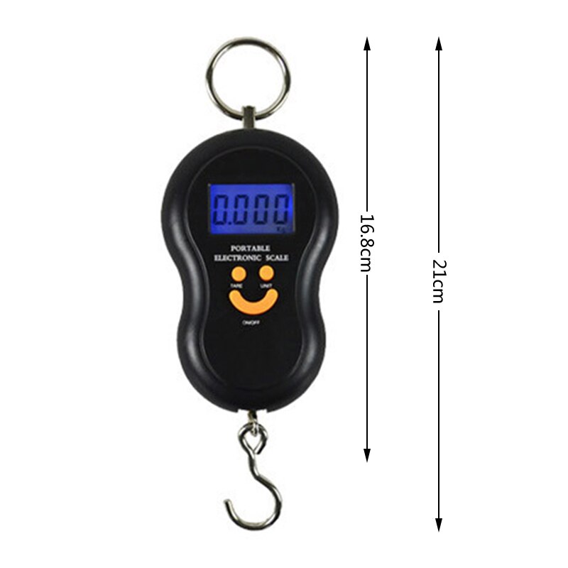 Báscula Digital LCD de 50Kg /10g, báscula portátil colgante, retroiluminación, bolsillo de pesca, báscula electrónica de peso, minibalanzas