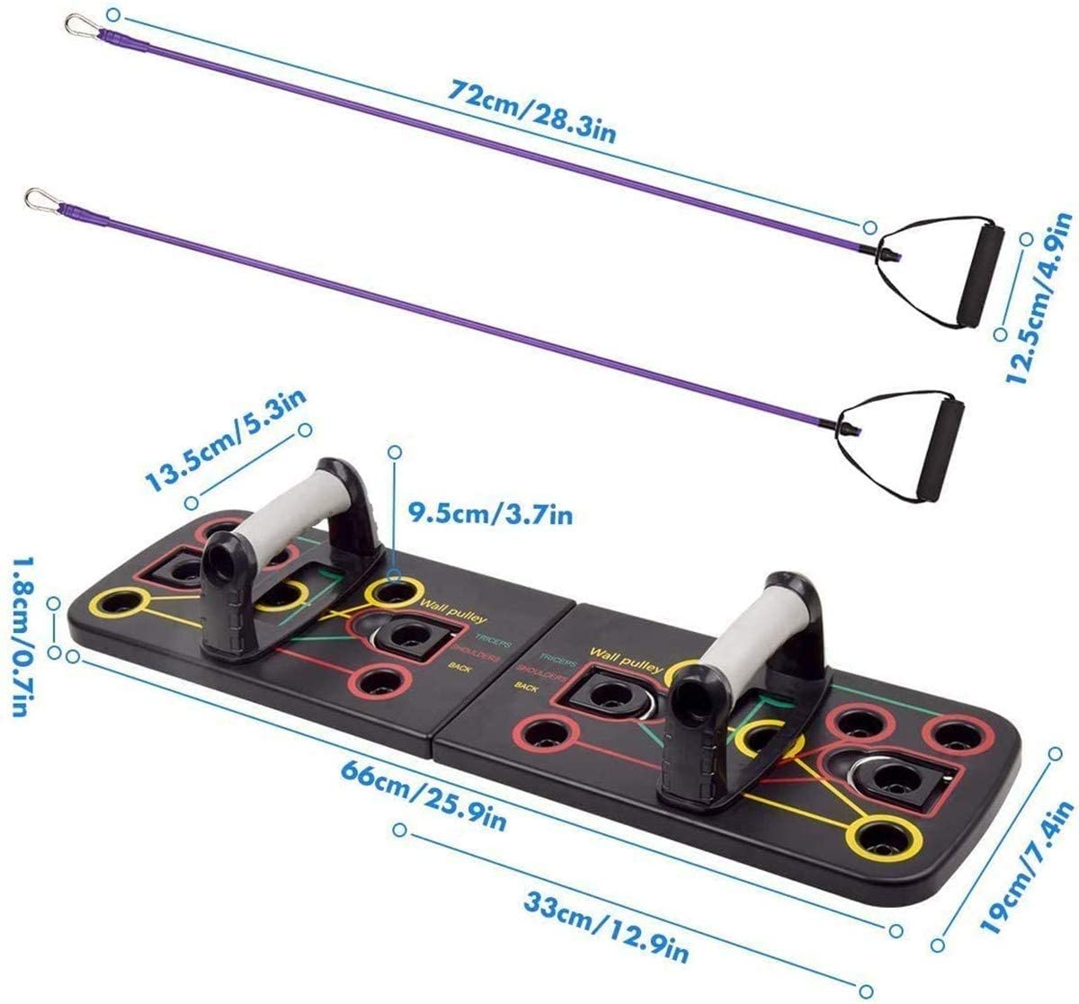 12 in 1 Push Up Board Portable Workout Push-up Stands for Body Building Multifunctional Foldable Push Up Bracket Board for Men