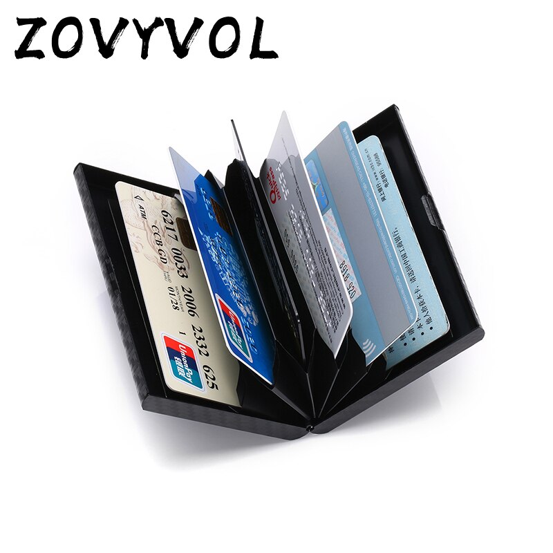 ZOVYVOL RFID Blocking Card Holder Wallet Men Women Slim Single Box Smart Aluminium Metal Wallet Black Thin Mini Wallet