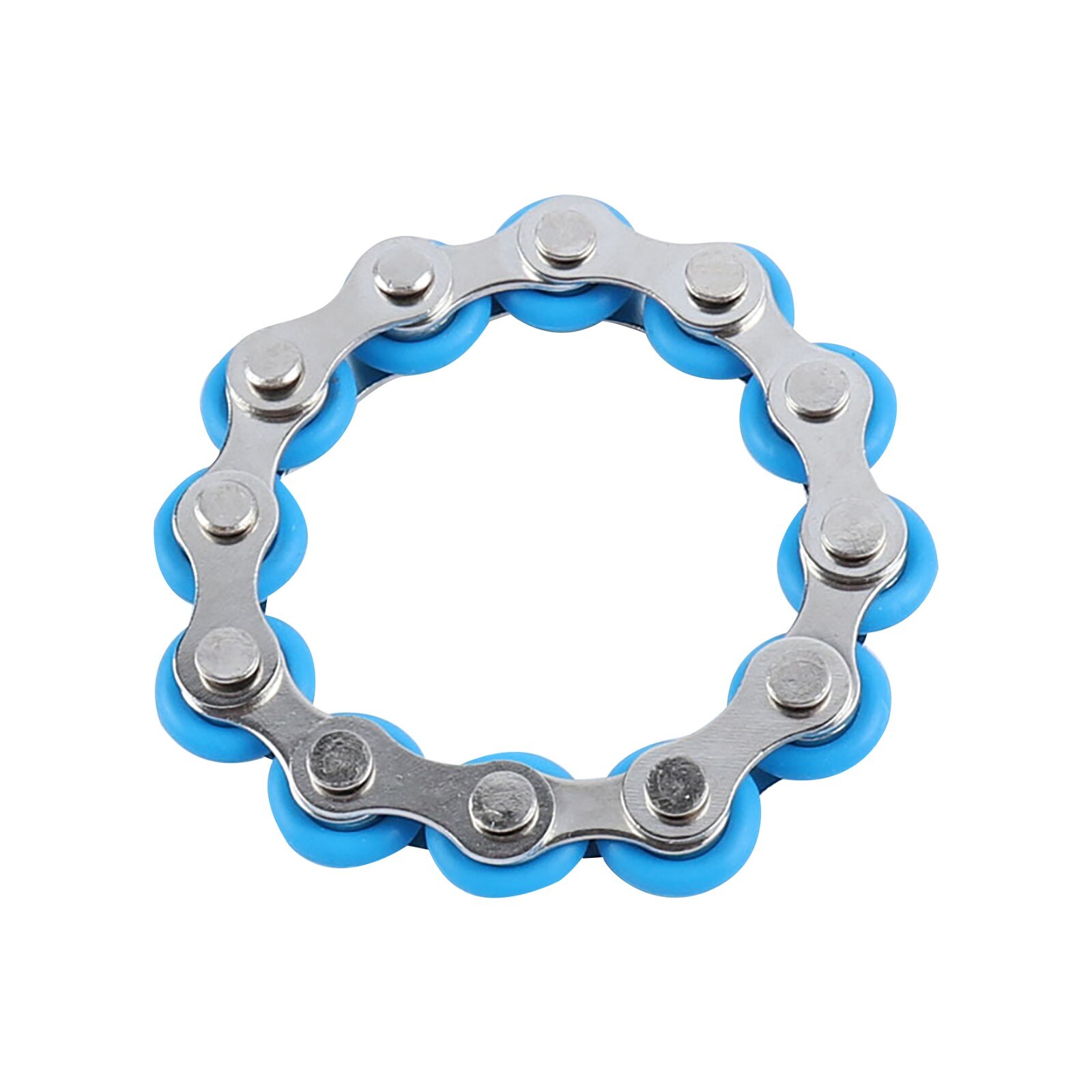 Bicycle Chain Buckle Key Ring Finger Toy Fidget Roller Bicycle Chain Stress Relief Toys Autism Stress And Anxiety Relief Toys: Light blue