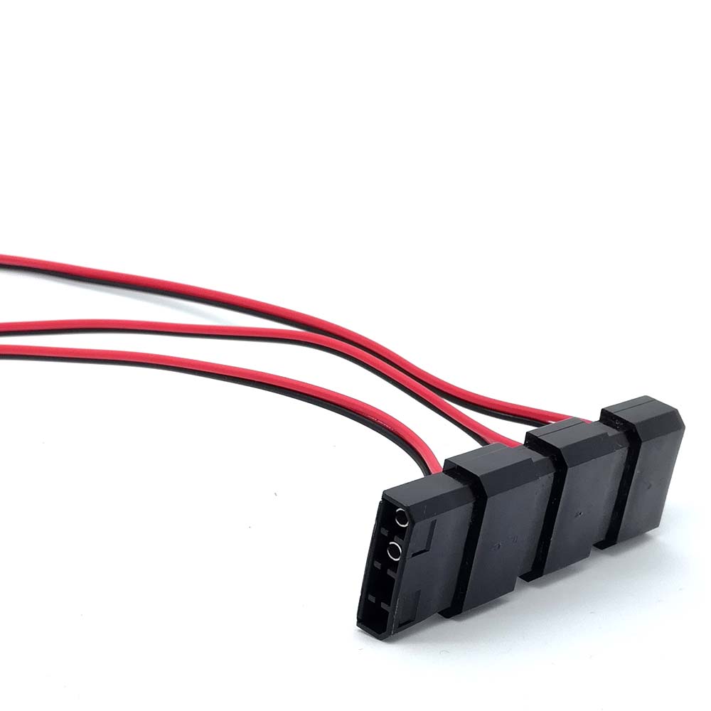 4 pin 4PIN Molex to 2pin 2 pin DC Power cable cord adapter 2V/3A for LED SMD PC box 30cm