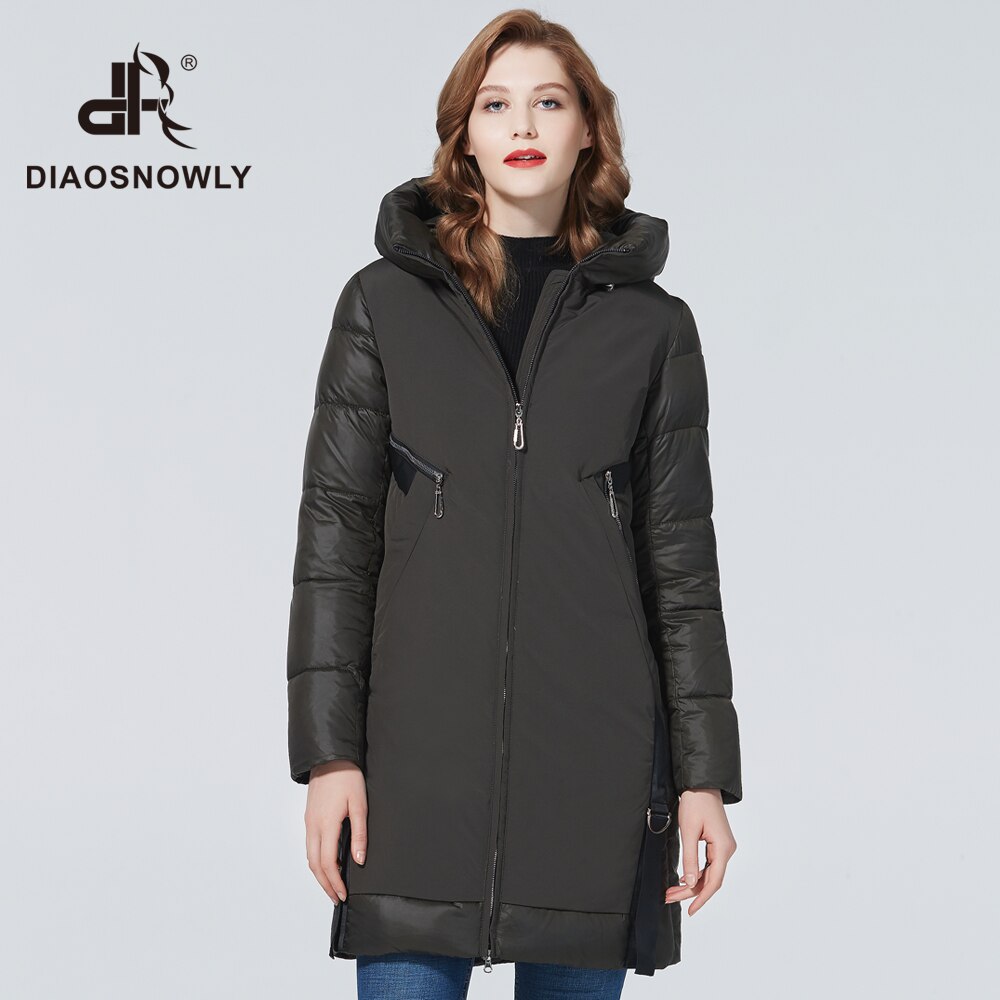 Diaosnowly talvi paksu takki naisille paksut takit naisille hupulliset pitkät takit nainen parka pitkät lämpimät talvivaatteet naaras