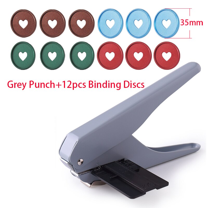 Metal Mushroom Hole Standard Punch T-shape Hole Book Punch Discs Binder Planner Binding Discs DIY Scrapbook Notebook Binder Ring: Grey Punch-Option 3