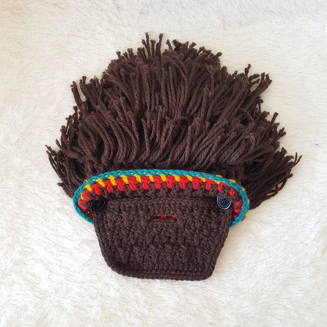 Peruka broda kapelusze włóczęga szalony naukowiec jaskiniowiec ręcznie robione na drutach ciepłe czapki zimowe mężczyźni kobiety prezenty na Halloween zabawny impreza czapki