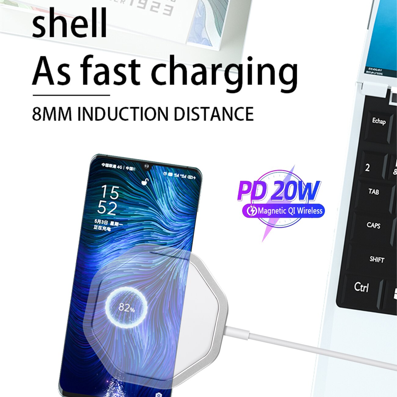 Magnetic Safe Wireless Charger Magnet For IPhone 8 Plus Magnetic Adsorption 11 XsMax Xr Mobile Phone 12 Pro Max 12