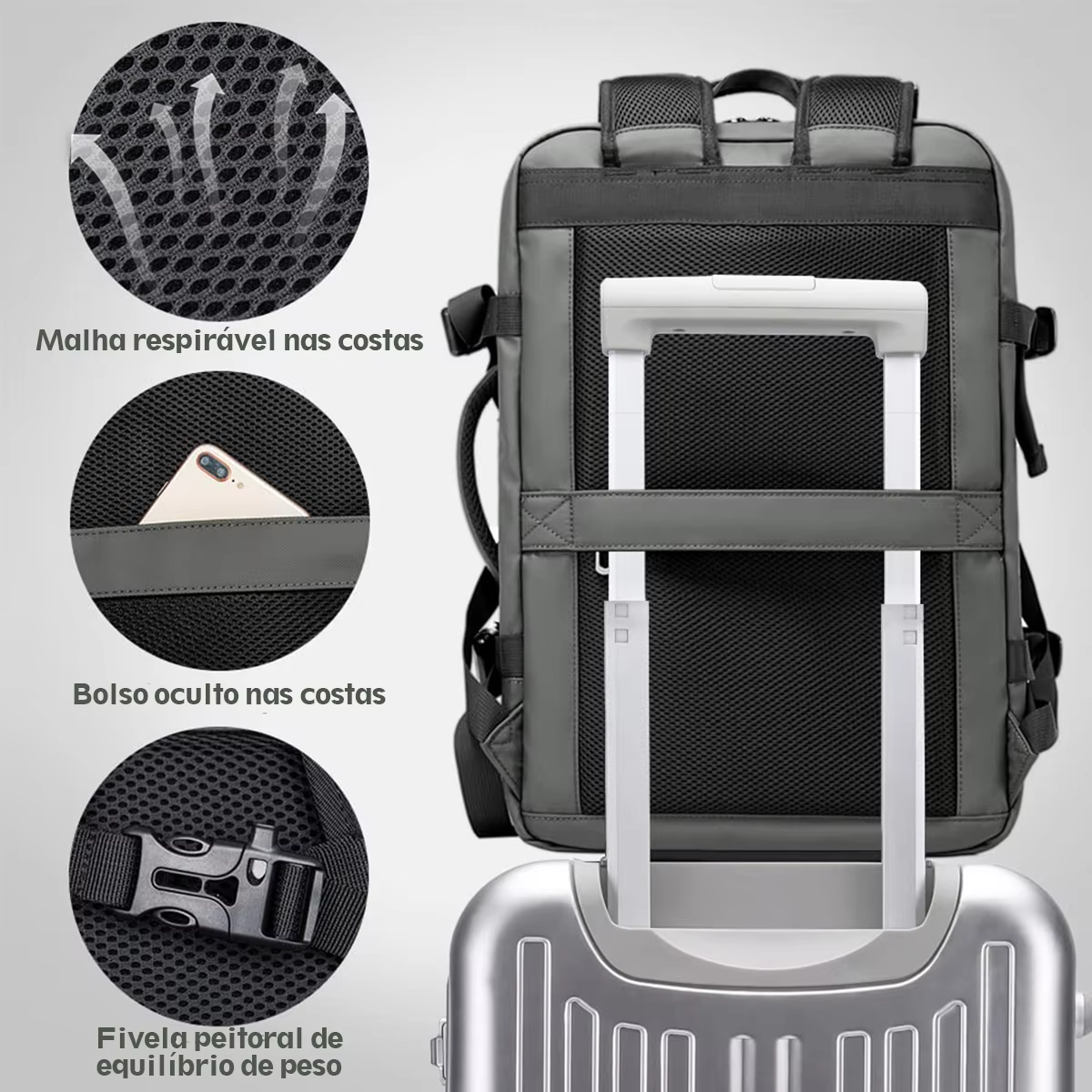Men's business backpack expandable commercial laptop backpack travel bag large capacity waterproof backpack