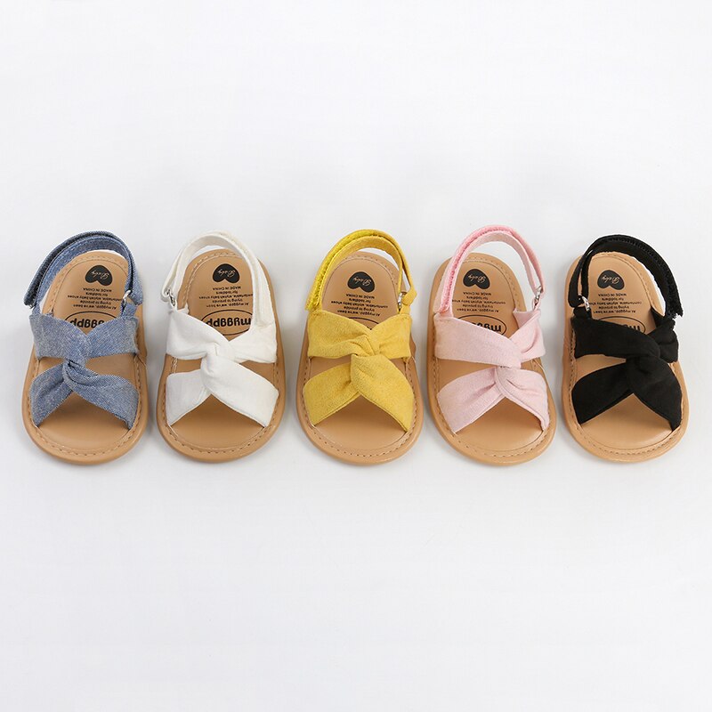 Leuke Zomer Baby Sandalen Bows Cross Knoop Kids Baby Meisje Jongen Schoenen Zachte Zool Antislip Peuter Crib Schoenen babyschoenen