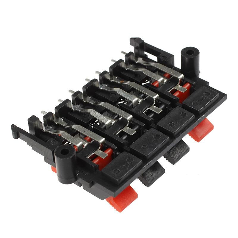 Terminales de altavoz de carga de resorte, Conector de empuje de 8 posiciones, 64x40x20mm, 2 uds.