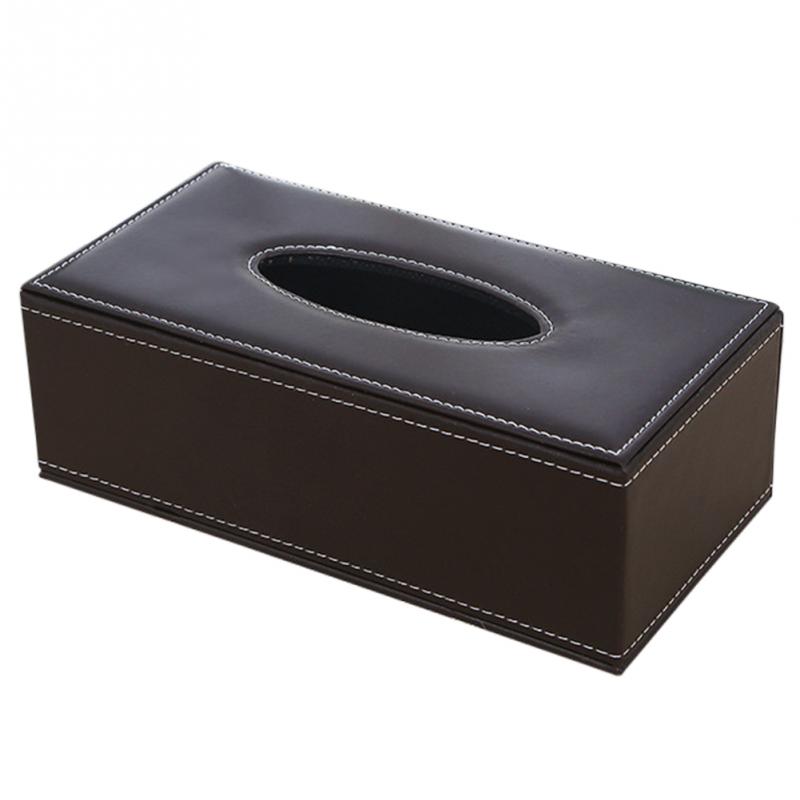 Hjem pu læder store anti-fugt rektangulære tissuepapir serviet boks sag husstand kontorholder 24 x 13 x 9.5cm