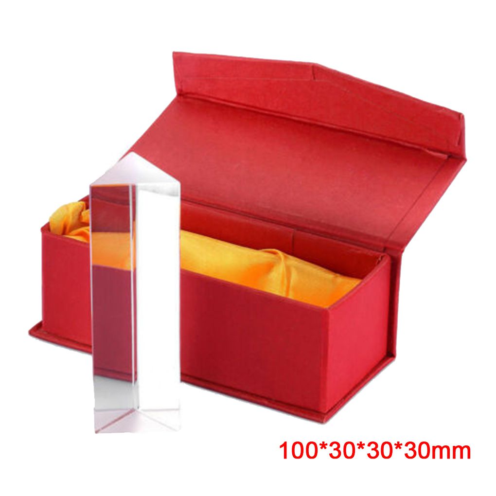 100x30x30x30mm Triangular Prism Optical Prisms Glass Physics Teaching Refracted Light Spectrum Children Students