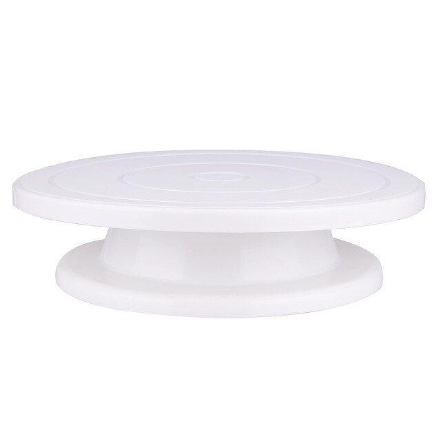 DIY Cake Turntable Baking Silicone Mold Cake Plate Rotating Anti-Skid Round Cake Decorating Stand Tools Rotary Table Pastry: WHITE
