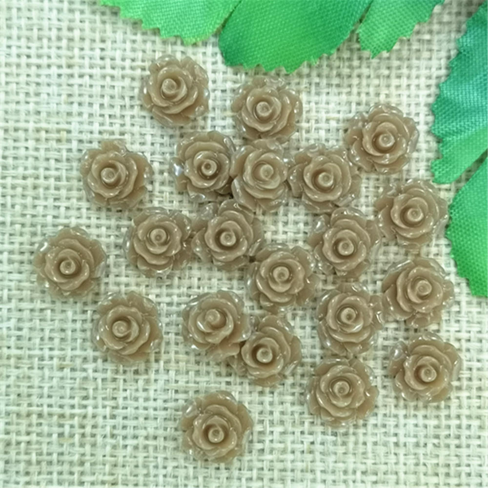 80pcs Resin Rose Kralen Knoppen Versieringen Scrapbooking DIY Craft 10mm: coffee