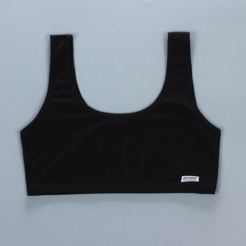 Meisje Beha Tiener Crop Top Ondergoed Vest Racerback Puberteit Sport Training Bras Brief Streetwear Tube Top Jaar 8-14Y 13: Black