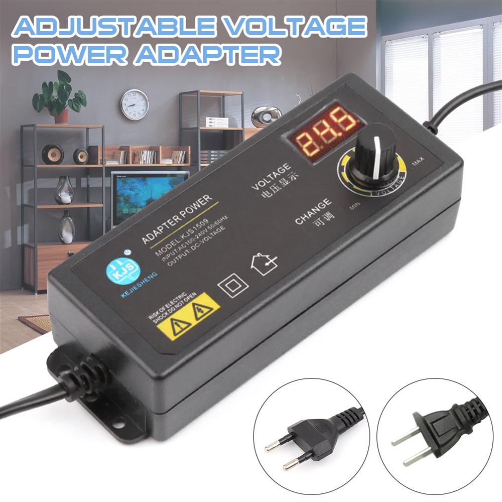 Universele Verstelbare Ac/Dc Switching Power Adapter 100-240V 3-24V Met Led Spanning display