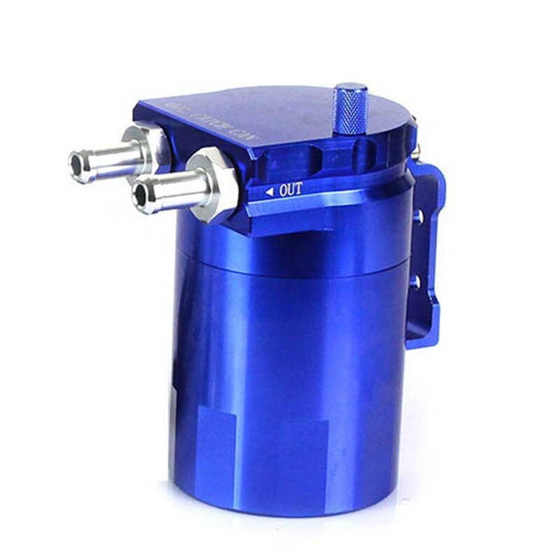 Car Universal Oil Catch Tank Fuel Tank 300ml with Parts Kit Baffled Reservoir Fuel Tank 300ml Auto Aluminum Catch Can Oil Tank: Blue