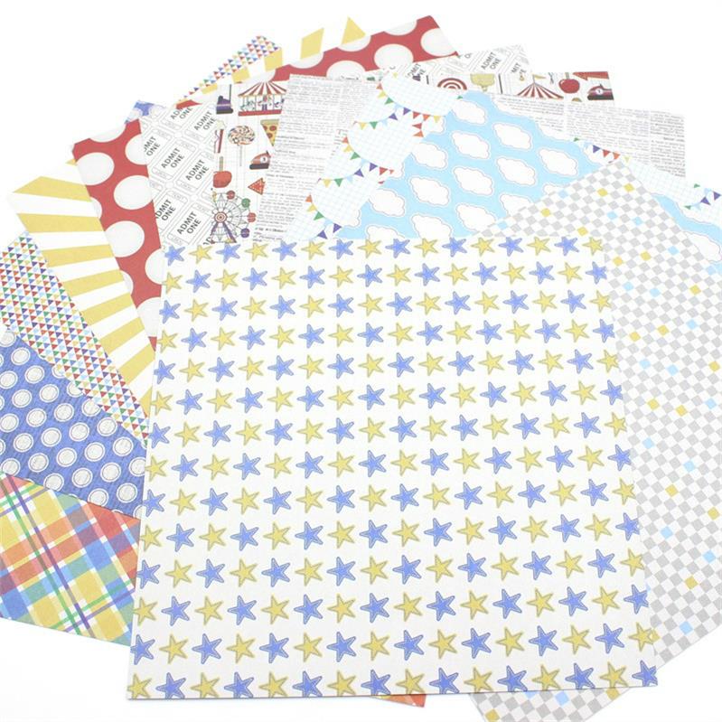 KSCRAFT 12pcs 6" Single-side Printed Mixed pattern papercraft art paper handmade scrapbooking kit set book