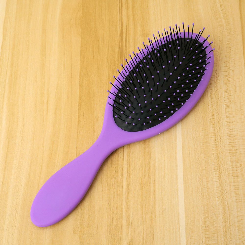 Peine desenredante de pelo para hombres y mujeres, cerdas húmedas y secas, mango de plástico, cepillos para el cabello, , 1 ud.: purple