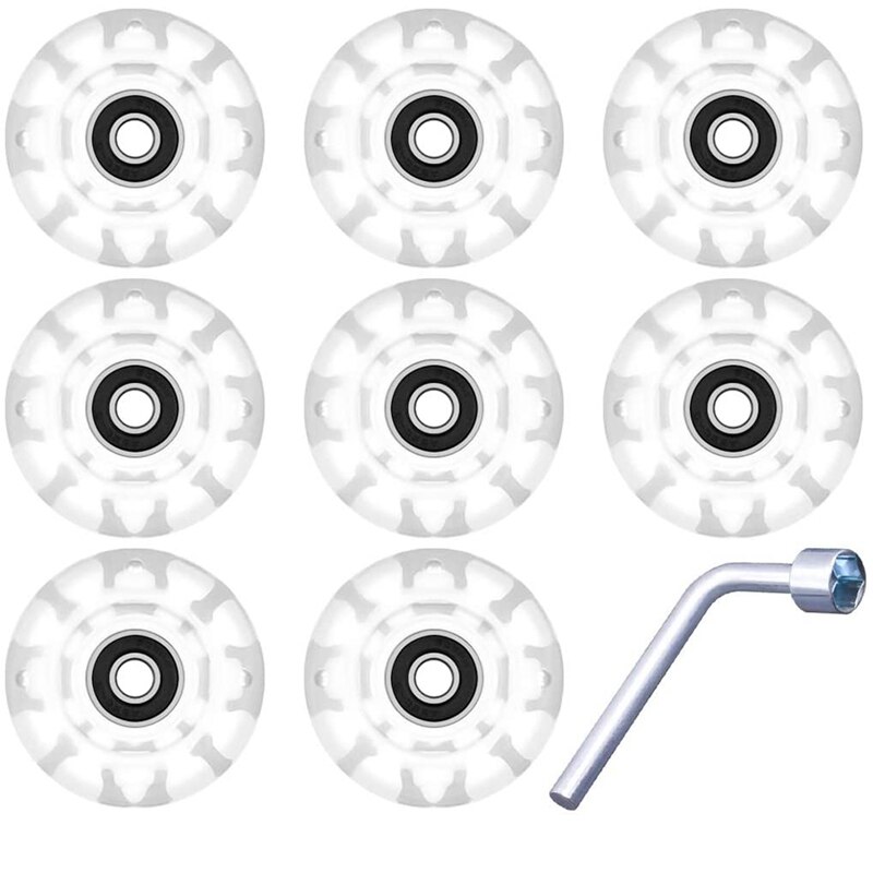 8-pack, 90A LED-lichtflitswiel PU-wielen met lagers (voor elk product