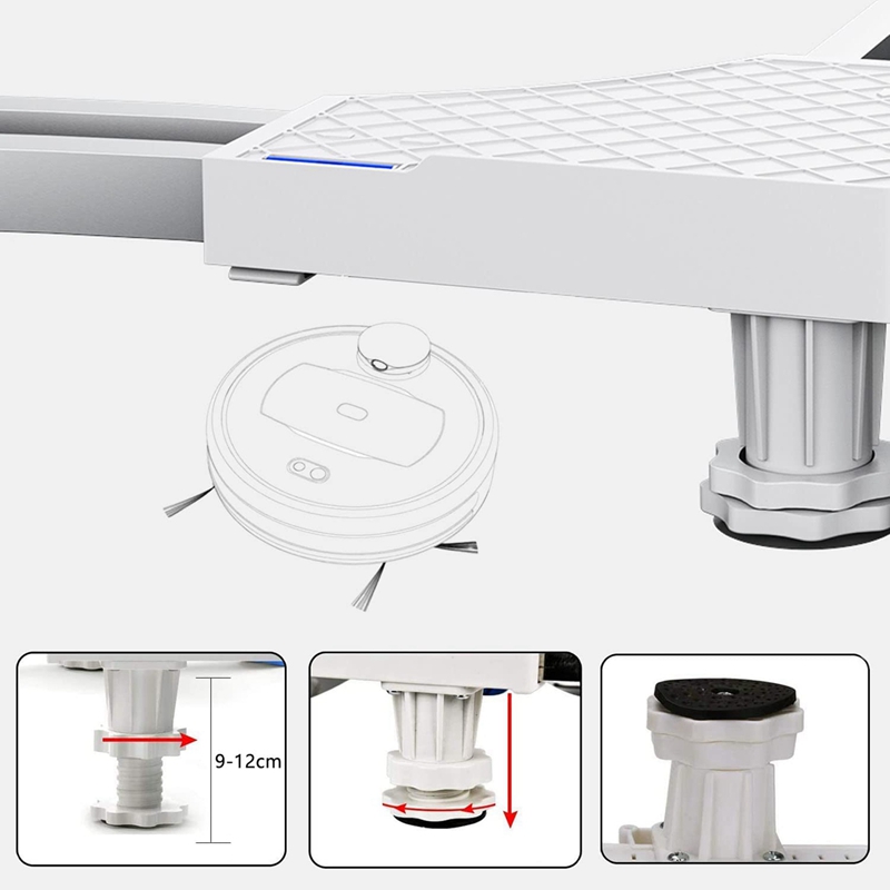 Supporto per lavatrice, asciugatrice per lavatrice piedistallo per frigorifero, lunghezza regolabile, carico 300Kg Anti vibrazione Anti rumore