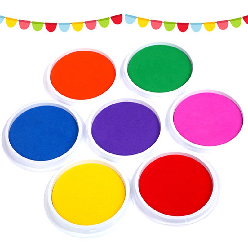 1Pcs Kindergarten Kids Palm Fingerprint Ink Pads Non-Toxic and Washable Children Fingerprint Stamp Pads Wedding Signature