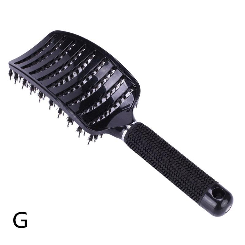 Anti Klit Hairbrush Brushy Women Hair Scalp Massage Comb Bristle&amp;nylon Hairbrush Wet Curly Detangle Hair Brush Scalp Brush: black
