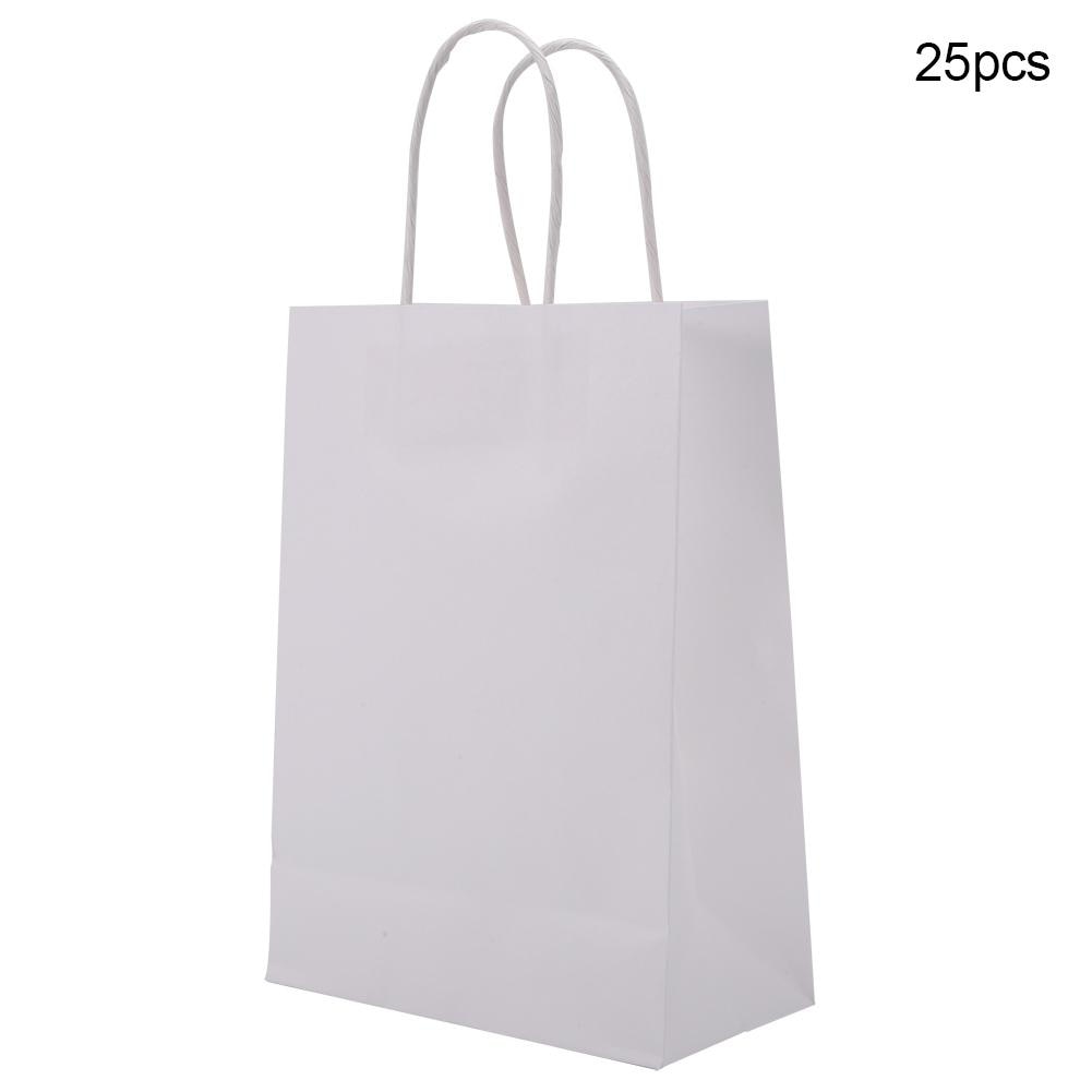 25 Stks/pak Bag Kraft Verpakking Handvat Papier Opbergtas Voor Bruiloft Snoep Gunst Tas Met Handvat Verpakking Bag kerst