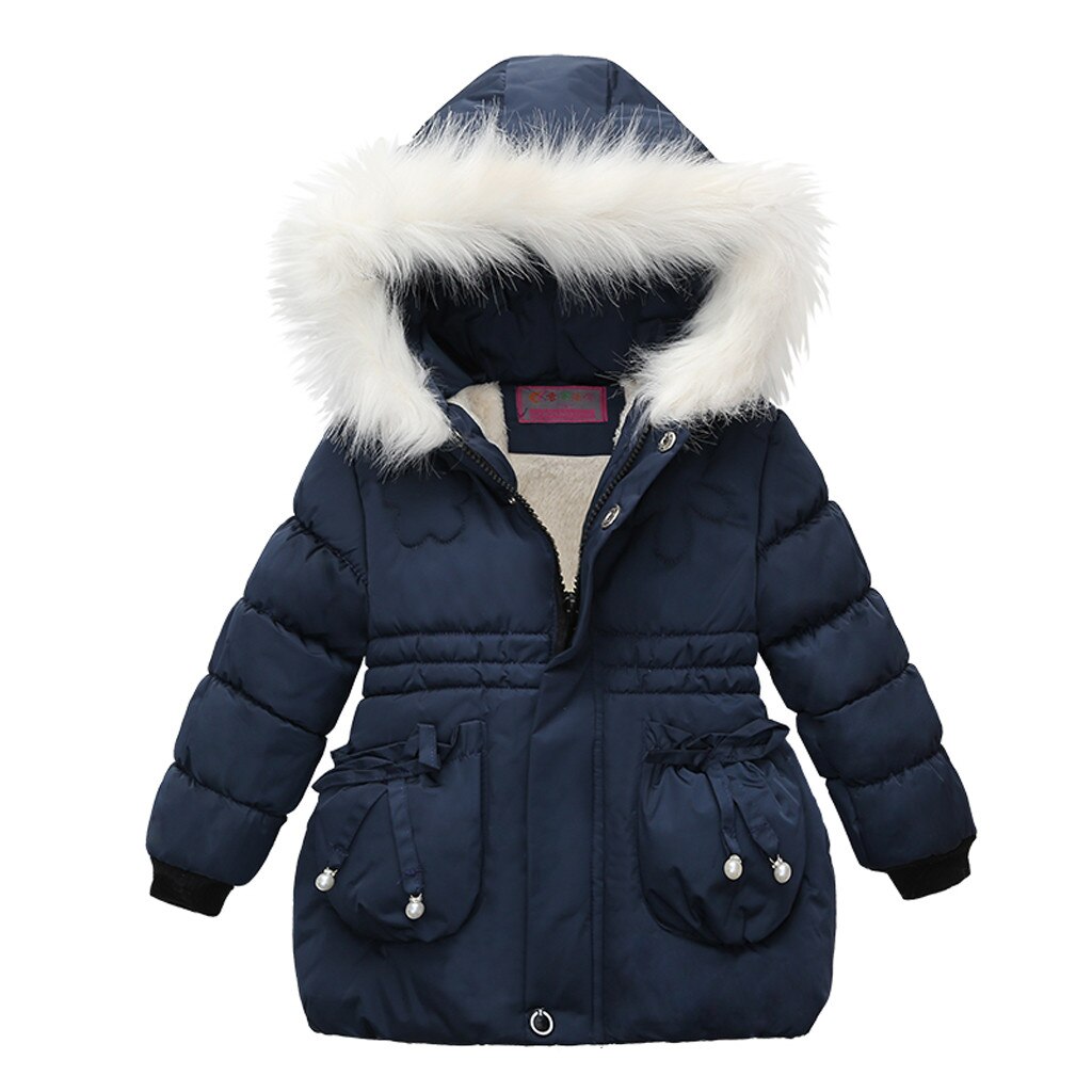 Abrigos de invierno para niños y niñas, chaqueta con cremallera sólido grueso, calentador de nieve, prendas de vestir con capucha, prendas infantiles, novedad de: B / 24 meses