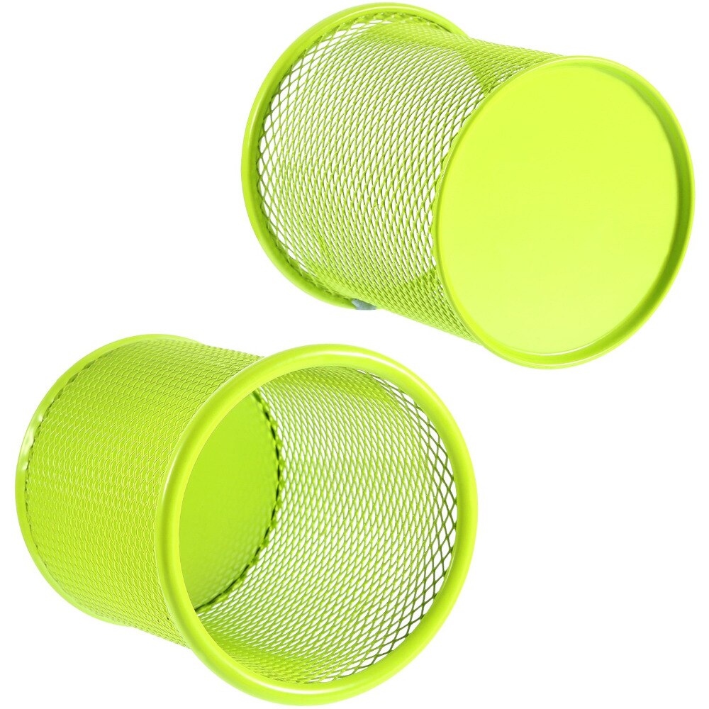 XRHYY organiseur en métal 1 pièce 5 couleurs maille ronde porte-stylo crayon support de verre porte-crayons pour bureau et école