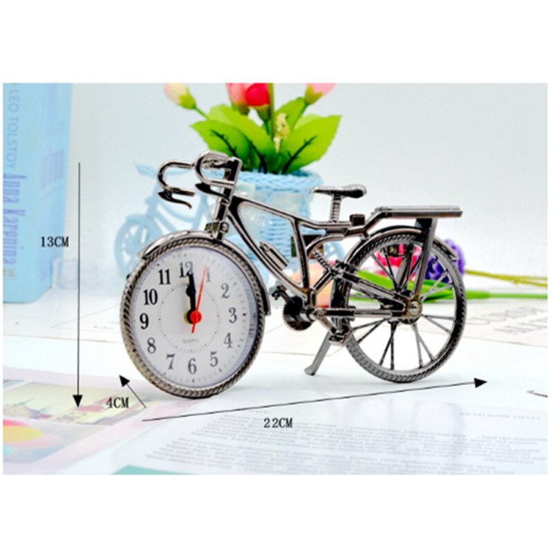 1Pcs Retro Fiets Klok Cool Stijl Klok Thuis Kantoor Tafel Klok Vintage Ijzeren Grote Horloge Decor