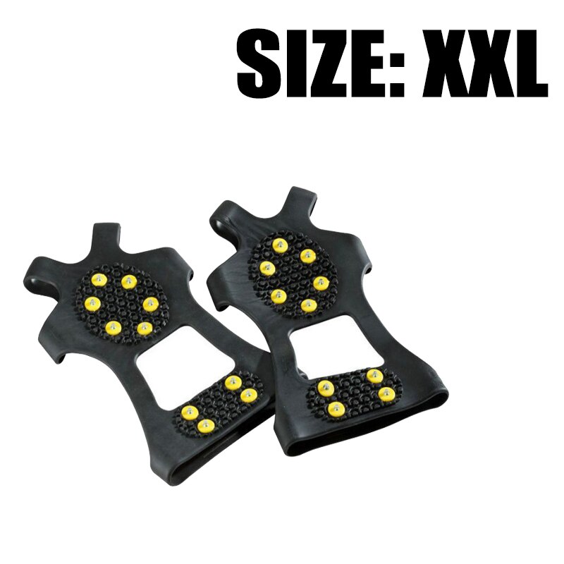 outdoor Mountain Climbing 10 Tooth Crampons Non-slip Shoe Covers Mountaineering Ice Snow Gripper Overshoes Spike Grips Cleats: XXL