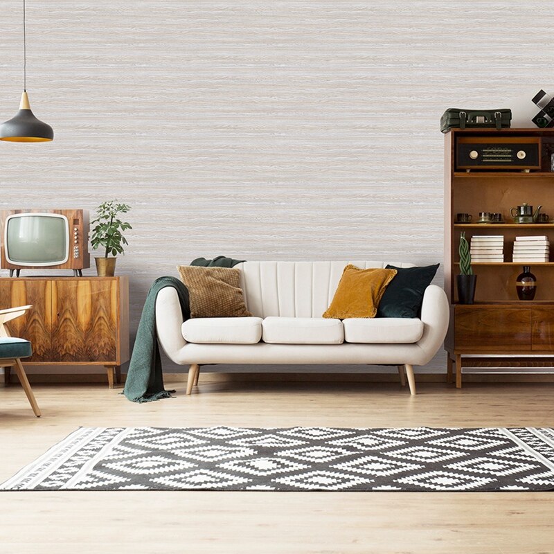 FashionSelf Adhesive Wallpaper Wood Grain Effect Waterproof Thick PVC Wallpaper Peel Stick Rolling Paper