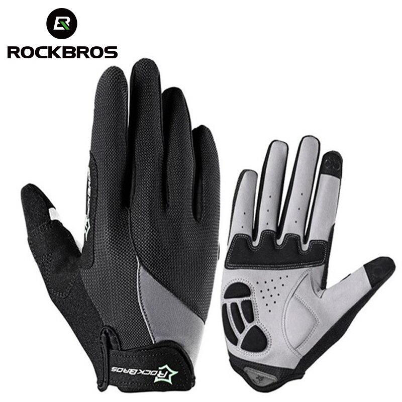 ROCKBROS gants de cyclisme éponge Pad doigt Long gants de moto pour vélo VTT gant écran tactile gants de VTT: S030-2BK / S